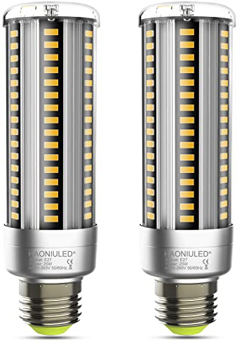 HAONIULED Superhelle 25W E27 LED Birne, 250W Glühlampe ersetzt, LED E27 4000K Neutralweiß 3000Lm, 360° Abstrahlwinkel, Leuchtmittel LED, Nicht Dimmbar, 2er Pack