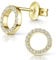 Materia Zirkonia Ohrstecker Gold - Damen Ohrringe Silber 925 rund SO-439-Gold