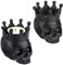 SUMNACON Kerzenleuchter aus Kunstharz für Tisch Heimdekoration kerzenständer Kerzenhalter Totenkopf schädelform Deko für Weihnachten Allerheiligen(Schwarz)