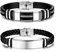 ADRAMATA 2Pcs Bracciale Uomo Bracciale Uomo Pelle Regolabile Bracciale da Uomo in Silicone Personalizzato Bracciale Acciaio Inossidabile Bracciale papà Regalo Uomo Gioielleria