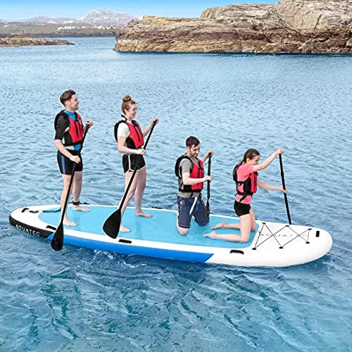 AQUATEC SUP Boards [2/4 Personen] – 430 cm oder 460 cm aufblasbares Stand Up Paddle Board | Große Boards | Standup Paddle Board mit SUP Ausrüstung | Aufblasbare Paddle Board (2-Personen (430 cm))