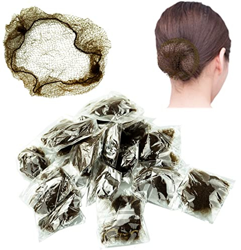 20 Pcs Hair Nets, Hair Bun Holder Hairnets for Bun Hair Nets Invisible Elastic Edge Mesh Ballet Bun Net Holder for Women Girls Dance Nurse Wig Fixing Hair (Coffee)