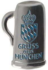 Breiter Bierkrug Abzeichen Hutanstecker mit Spruch München silberfarben Metall