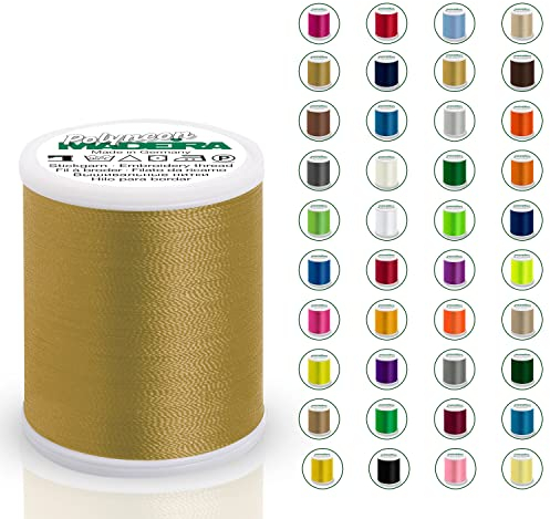 Madeira Polyneon 40 Original | 1.000 m Spule | Stickgarn für Stickmaschine | Maschinenstickgarn | Garn zum Sticken | Stickset (1673 Flax)