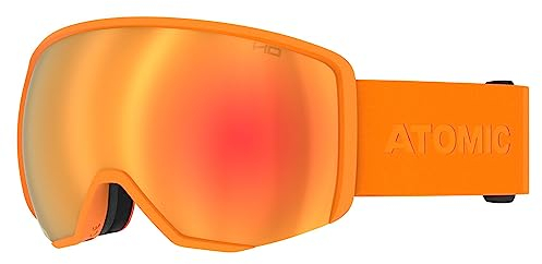ATOMIC REVENT L HD Skibrille - Orange - Skibrillen mit kontrastreichen Farben - Hochwertig verspiegelte Snowboardbrille - Brille mit Live Fit Rahmen - Skibrille mit Doppelscheibe