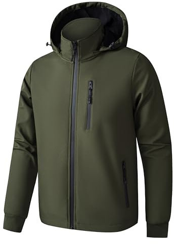 TONY BACKER Giacca Leggero Uomo Giubbotto Casual Giubbino Bomber Leggera Casual da Uomo Primavera/Estate/Autunno (IT, Testo, XL, Regular, Regular, Verde-02)