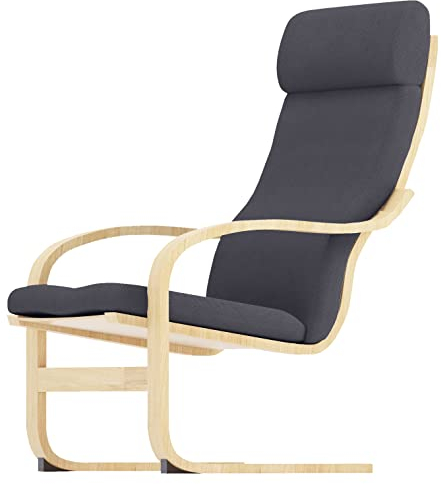 Nur Abdeckungen. Stuhl ist Nicht enthalten. Duable Poang Stuhlbezug Ersatz ist kompatibel für IKEA Poang Sessel Schonbezug (Polyester Dark Gray A)