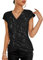 GRACE KARIN Women Cap Seelves Tank Top Sparkly Party T Shirt Wraped V-Neck Vest, Color: Black, Size: M