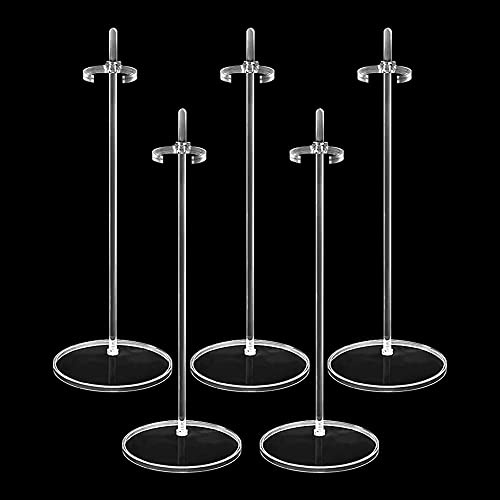 5 Stück Acryl Puppenständer für 11-13 Zoll Puppen | Verstellbar Puppen Ständer Unterstützung, Transparenter Puppen Display Halter, Puppenzubehör für Barbie Puppen Actionfiguren