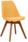 Atmosphera Créateur d'Intérieur - Chaise Baya Rétro Jaune Ocre - Tissu et Hêtre - Salle à Manger, Cuisine, Bureau, Salon - Confortable Coussin Intégré