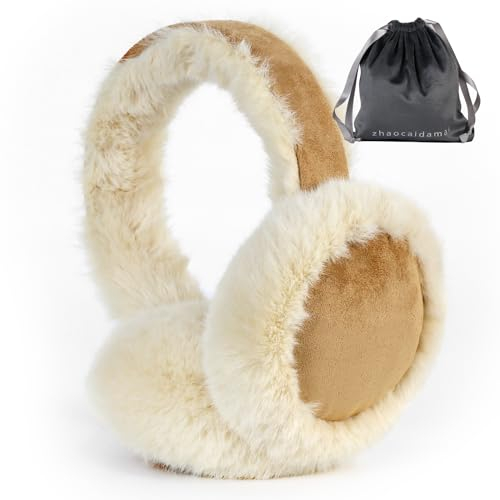 zhaocaidamai Cache-oreilles d'hiver pour protection contre le froid et les cache-oreilles en plein air pliable, marron, taille unique