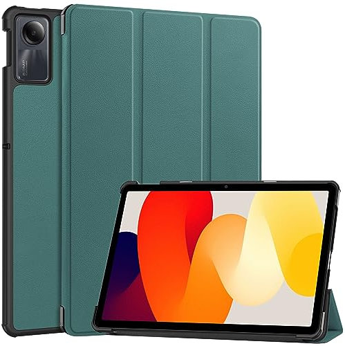 Fitudoos Funda Compatible con Redmi Pad SE 11 Pulgadas 2023,Delgada y Ligera con Soporte,Función de Auto-Reposo/Activación,Verde.