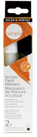 Daler Rowney Symply - Set 2 markers de peinture acrylique noir et blanc
