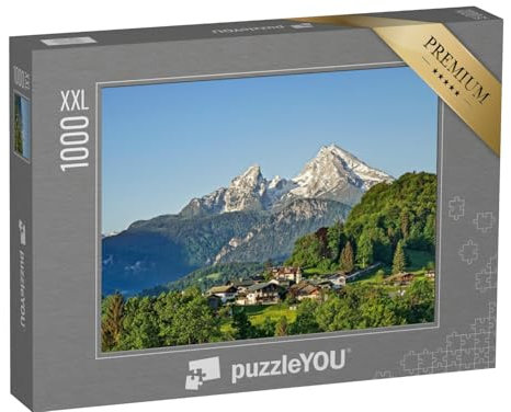 Puzzle 1000 Teile XXL „Berglandschaft der bayerischen Alpen mit Berchtesgaden und Watzmann“ – aus der Puzzle-Kollektion Bayerische Alpen