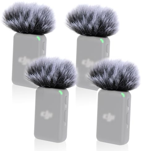 YOUSHARES Mic Wind Muff for DJI Mic - 4 Packs DJI Mic Windscreen, Mic Windshield Furry Cover Compatible with DJI Wireless Lavalier Microphone for Record Interview