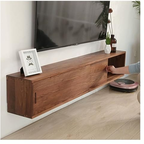 TV Stand Hanging Cabinet Floating TV Shelf Wall Mounted Media Console, Router DVD Shelves Storage Cabinet TV Stand, for PS4/Cable Box/DVD Players/Game Console Streaming Media Equipment Television Stan
