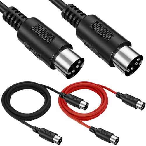 Xiatiaosann 5 Pin DIN MIDI Male to Male Cable, 5P DIN Male Audio MIDI to MIDI Connector Interface Plug Wire Cord for MIDI Keyboard, Sampler, Mixers(2 Pack)