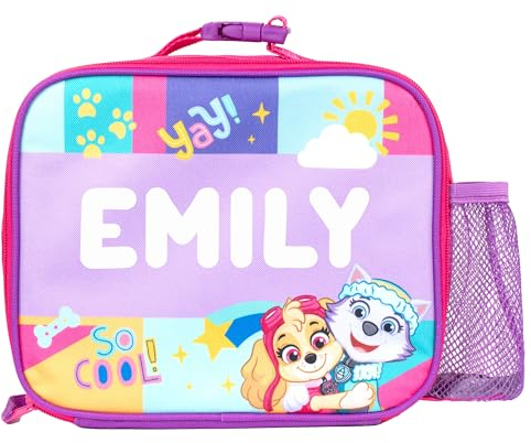 Paw Patrol Skye - Lonchera personalizada para guardería, aislada, reutilizable, para niños y niñas, color azul