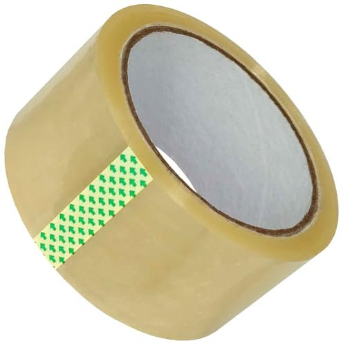 MegaHaustechnik 12 Rollen Paketklebeband Transparent 48mm x 66 Meter für Standard-Abroller Ø ca.76mm - Klebeband Packband Durchsichtig für Pakete