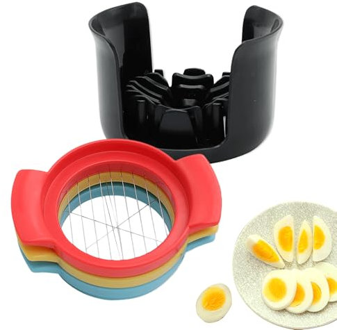 3 in 1 Egg Slicer for Hard Boiled Eggs Multifunctional Multi Tool Wedge Egg Slicer Egg Cutter Efficient Sturdy Construction Boiled Egg Slicer for Eggs Fruit Tomatoes Mushroom