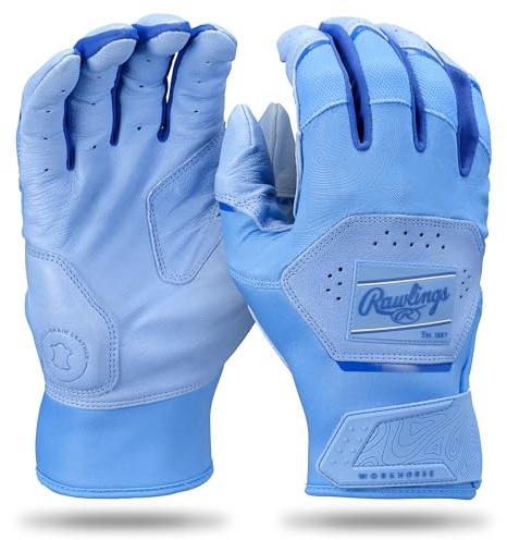 Rawlings | Youth Workhorse Baseball Batting Gloves | Columbia Blue/Royal | SML
