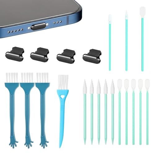 GFTCGK 21 StüCk USB C Reinigungsset, Handy Sauber Machen Set, Handy Reinigung, Reinigungsset Handy, USB C Reinigung, Verwendet Zum Reinigen des USB-Ladeanschlusses und Der KopfhöRerbuchse