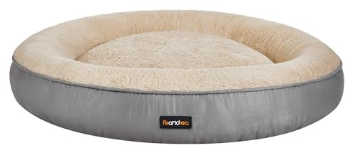Feandrea Hundebett, Katzenbett, Donut, 80 cm d, hellgrau PGW080G01
