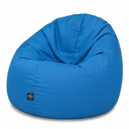 PATCH HOME 2-in-1 Sitzsack Sessel - Gaming Bean Bag mit Reißverschluss - Bereits befüllt, Ergonomisch & Robust für Kinder & Erwachsene - Indoor & Outdoor, Wetterfest (Königsblau, 155cm)