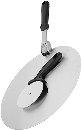 Garneck Pala per Pizza in Acciaio Resistenti Rotella Pizza in Acciaio Lunga Manico Adatta per Pizze Torte Dessert Pane