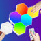 YUNYODA Hexagon LED Panel, LED Hexagon Gaming Wall Light, RGB Hexagon Wall Light with Remote Control, Hexagon Wall Lighting, Smart Hexagonal Gamer Room Decoration, Modular Lamp for Gaming Living Room,