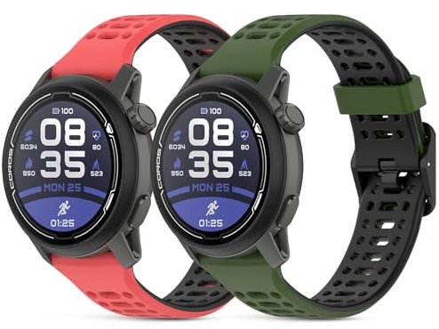 CHULN 2 Stücks Armband Kompatibel Für Coros Pace 2/Apex 2/Apex 42mm, 20mm Einstellbares Silikon Sport Ersatzarmband für Coros Pace 2.