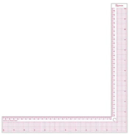 KEARING L-Quadrat Schneiderlineal 12 & 26 cm – Transparentes Nählineal mit 90° Winkel & Gittermaß – Patchwork & Quilt Lineal aus Kunststoff – Für Schnittmuster, Nähen & Schneiderei