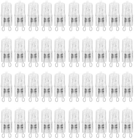 Booso 40x Lampada da Forno G9 Resistente alle Alte Temperature Durevole Lampada Alogena per Frigoriferi Forni Ventole 40W 500℃ Lampadina Un Perno 220V