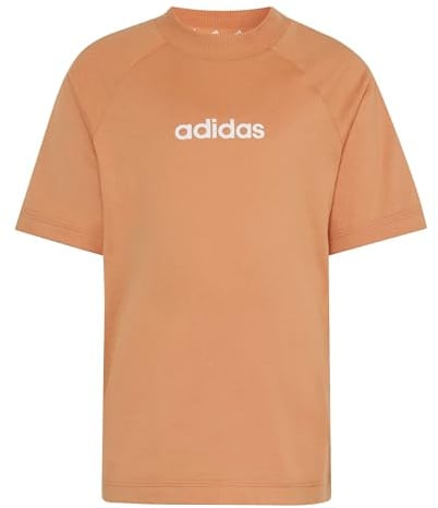 adidas Unisex Kinder Essentials Linear Logo Shirt, Dusky Orange/White, 4-5 Years