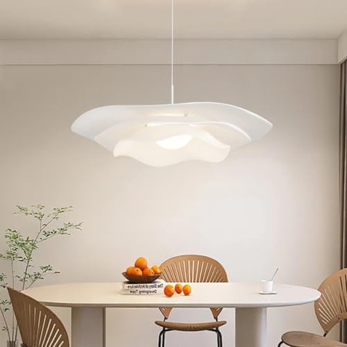 MyLjp Moderne Wabi-Sabi Pendelleuchte Blumen Hängelampe E27 Esstischlampe, Nordisches Design Weißer Acryl Lampenschirm Pendellampe, Für Schlafzimmer Wohnzimmer Esszimmer Küche Arbeitszimmer Licht