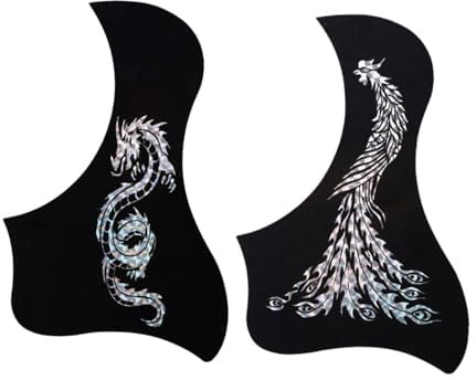 Gitarren Kratzschutzaufkleber für 40-zoll Akustikgitarre, 2 Stück | Pvc, Glatte Oberfläche mit Feinem Muster, Leicht und Klangneutral, für Gitarre, Plektrum, Hülle