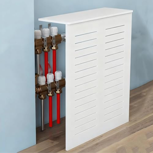 DJJYCTNM Cubre Radiador Pequeño, Armario Cubre Calentador con Estante Superior, Diseño de 3 Paneles, No Requiere Perforación(50x80x20cm/20x31.5x8in)