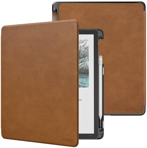 MoKo Custodia per 11 Kindle Scribe 3rd e Scribe Colorsoft, Marrone | per Kindle Scribe 3rd e Kindle Scribe Colorsoft 1st 2025, con Portapenna,Custodia Leggera e Elegante, Auto Sonno/Sveglia