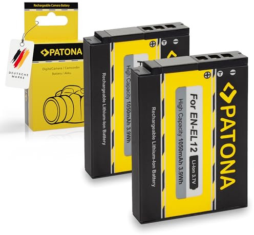 PATONA 2X Batterie EN-EL12 Compatible avec Nikon CoolPix AW120 S9500 S9700 P330