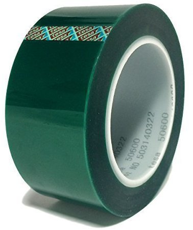 Tesa 50600 Abdeck- und Spleißband, Polyester, 5,1 cm x 66 m, hohe Temperaturbeständigkeit und Silikonkleber, Grün