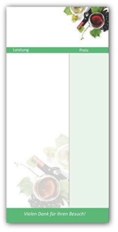 Kellnerblöcke-Set (Wein Motiv, 20 Stück) - Premium Kellnerblöcke mit je 20 Blatt pro Block. Für Gastronomie/Restaurant/Gaststätte/Kneipe/Café/Getränke