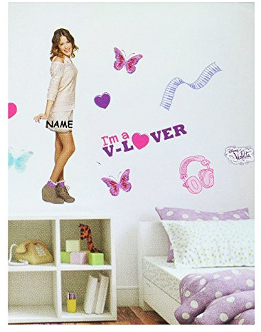 alles-meine.de GmbH großes Set: Wandtattoo/Sticker - Violetta - incl. Namen - Wandsticker Aufkleber Wandaufkleber für Mädchen - Martina Stoessel Channel Schauspielerin /..