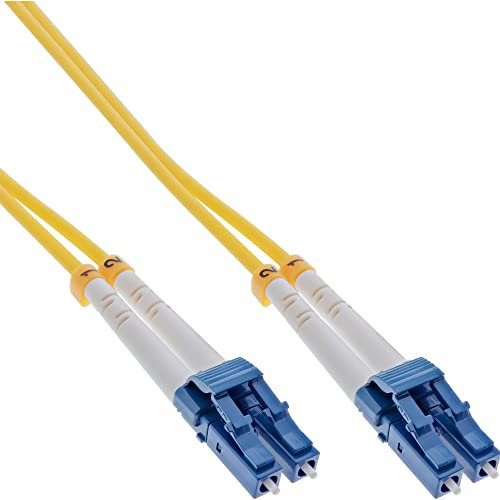 InLine LC/LC, 10 m câble de Fibre Optique Jarretière Optique 2X LC OS2 Jaune