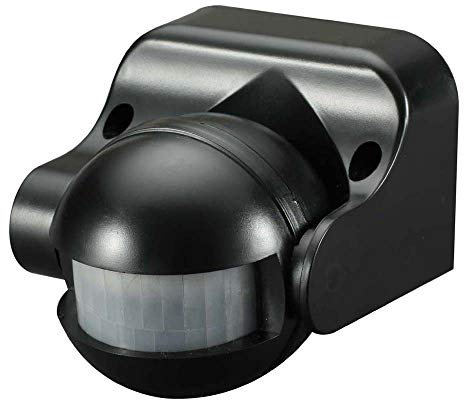 Knightsbridge 180 deg PIR Sensor-Black, Polycarbonate (l) 100 (h) 82 (w)86