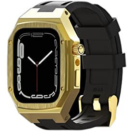 Kit di modifica di lusso per Apple Watch 8 Caso 7 Banda 45mm 44 mm Fannella metallica Finta per iwatch 8 cinghia 6 5 4 SE Sostituzione