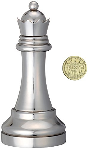 Eureka-473685 Juego de ajedrez Fundido Queen, Color Plata, único (473685)
