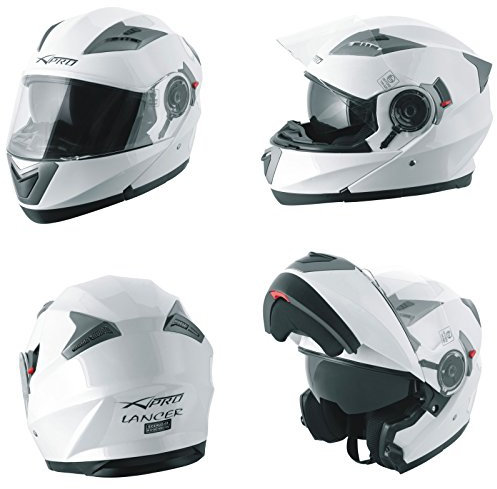 Helm Klapphelm Innensonnenblende Motorradhelm Modular Weiss L