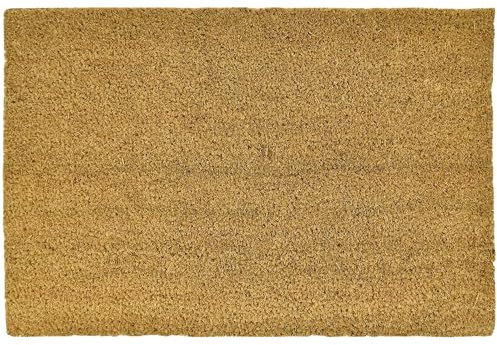 ASAB Front Welcome Door Coir Mat - Absorbent Non Slip Coco Doormat - Entrance Coconut Matting in with Rubber Backing - 60x40cm - Rug Plain Coir Mat