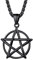 PROSTEEL Stern Anhänger Halskette schwarz Satan Solomon Pentagramm Glückbringer Amulett mit 55+5cm Weizenkette für Männer Jungen religiöser Modeschmuck für Weihnachten Geburtstag