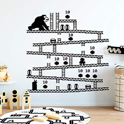 Spiel Wandtattoo, Videospiel Aufkleber, Super Mario Aufkleber, Spielzimmer Dekor, Kinderzimmer Aufkleber, Jungen Zimmer Dekor, Spielzimmer Dekor57X57Cm